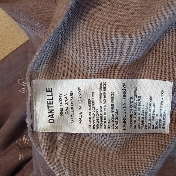 DANTELLE Tunic with silver dragon flies size large - Picture 6 of 6